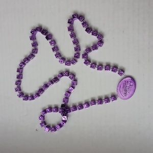 $4 Add-on Purple Plastic Vegas Dice-Shaped Beads Necklace